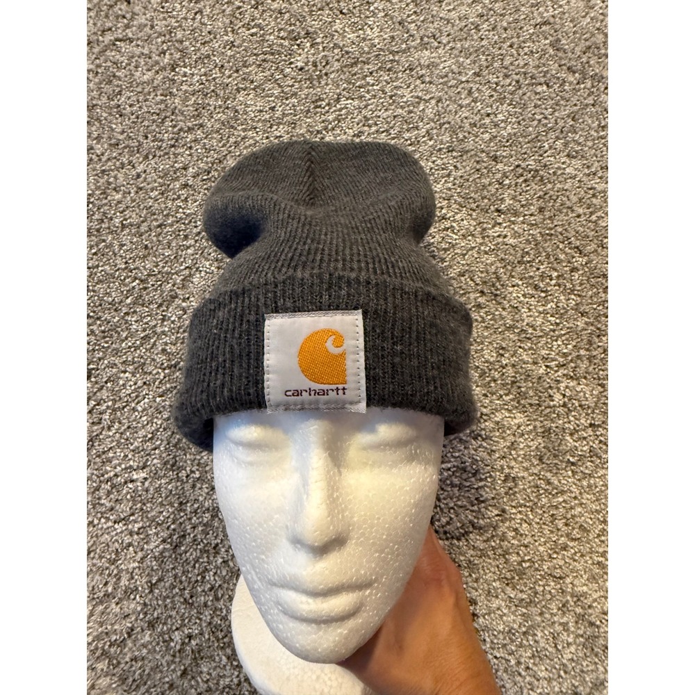 Carhartt Men's Knit Cuffed Beanie Hat Gray Winter Warm‎ Headwear